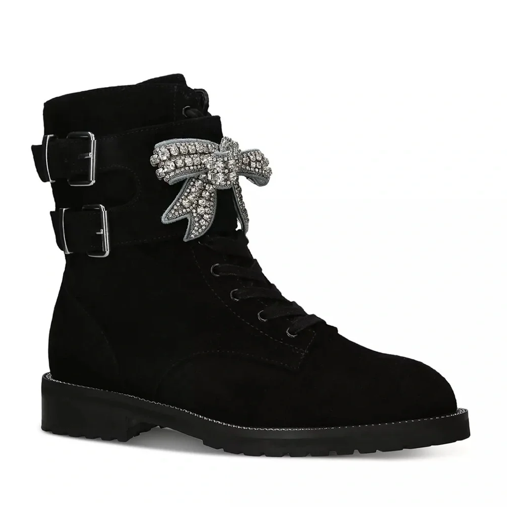 Kurt Geiger London Women’s Sutton Bow Suede Combat Boot Size 5.5 New - Picture 12 of 12
